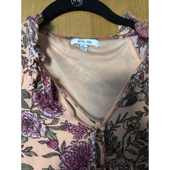 BTFL-LIFE Border Print Tiered Dress Large - Picture 3 of 8